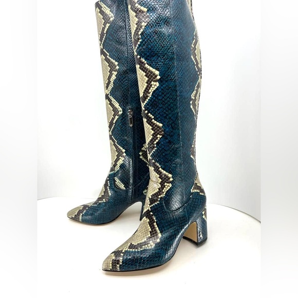 Sam Edelman Hai Women's Blue Snakeskin boots - Picture 13 of 15